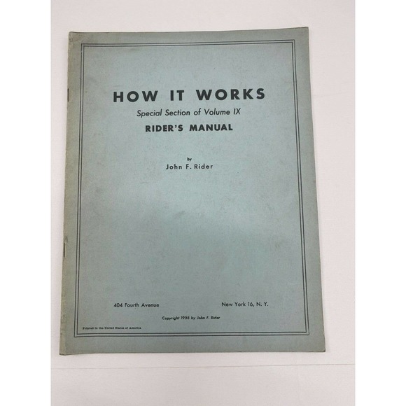1938 How it Works Rider's Volume Special Section IX RADIO ALIGNMENT Manual - Picture 11 of 11